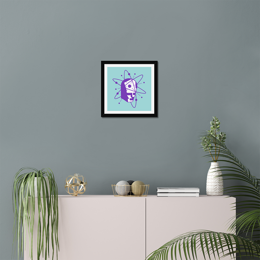Atomic Head - Square Poster Graphic Print - Wall Art