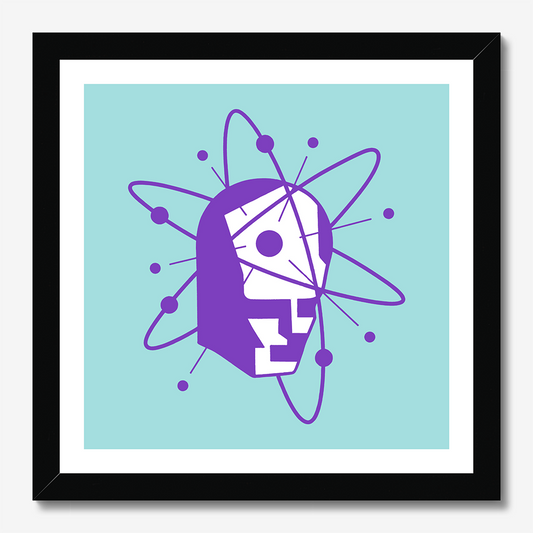 Atomic Head - Square Poster Graphic Print - Wall Art