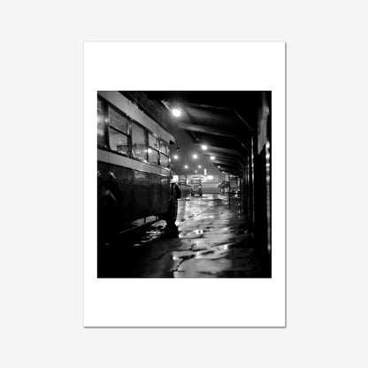 Vintage Black and White Nottingham Bus Station Photograph Print Wall Art
