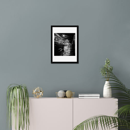 Vintage Black and White Nottingham Bus Station Photograph Print Wall Art