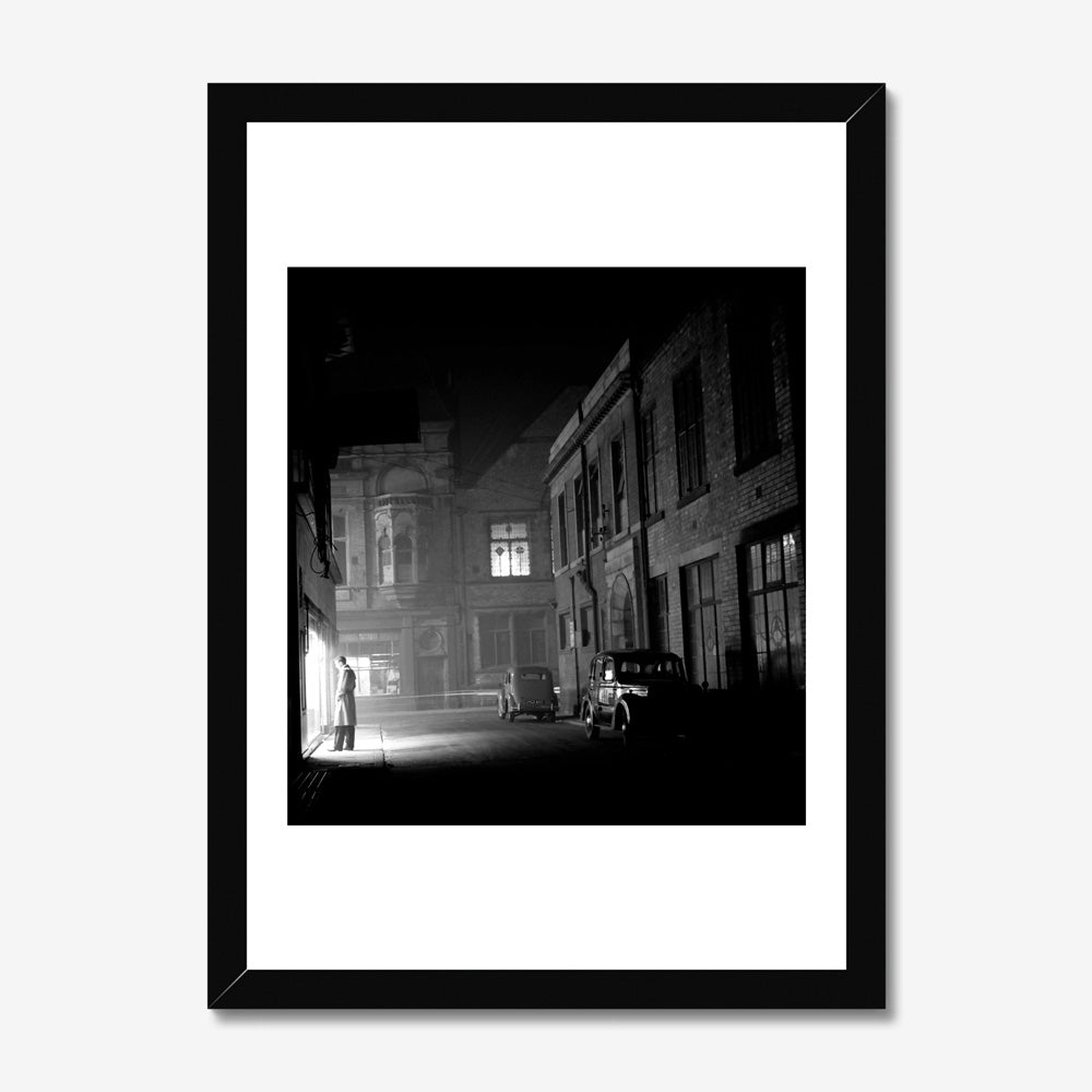 Vintage Black and White Nottingham Street Photograph Print Wall Art