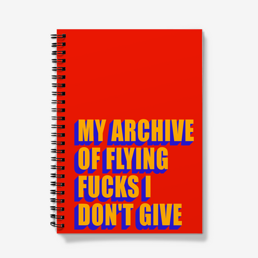 A5 Spiral Notebooks - my archive of flying fucks I don't give-Jason Groom Designs