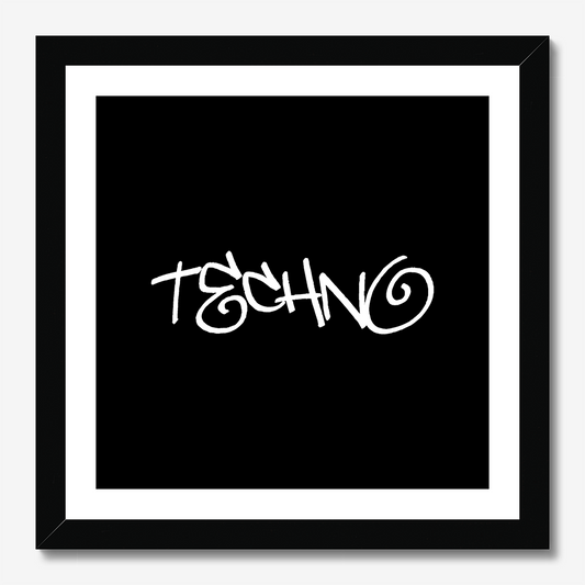 Techno - Square Poster Graphic Print - Wall Art